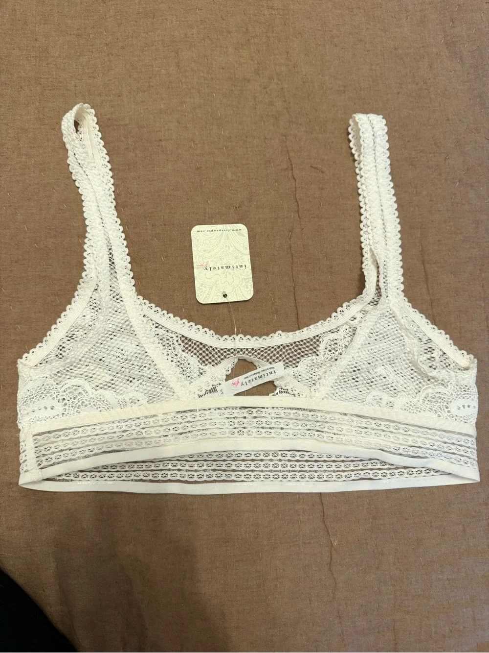Free People Lace Bralette in Ivory Cream